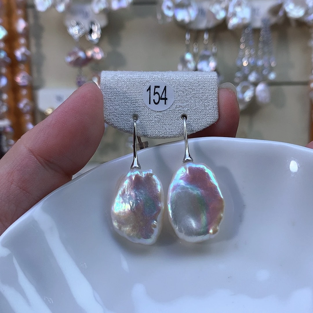 银S925镶嵌淡水珍珠耳饰特价154号