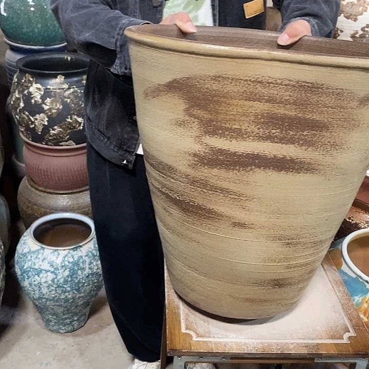 紫砂花盆口38高度38复古色？……