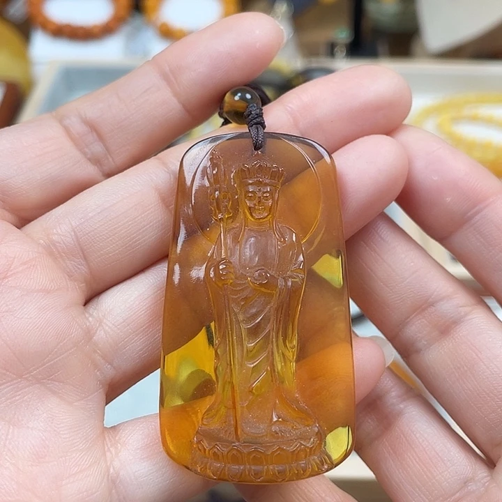 蓝珀珠宝奇石未镶嵌14.5克 地藏 