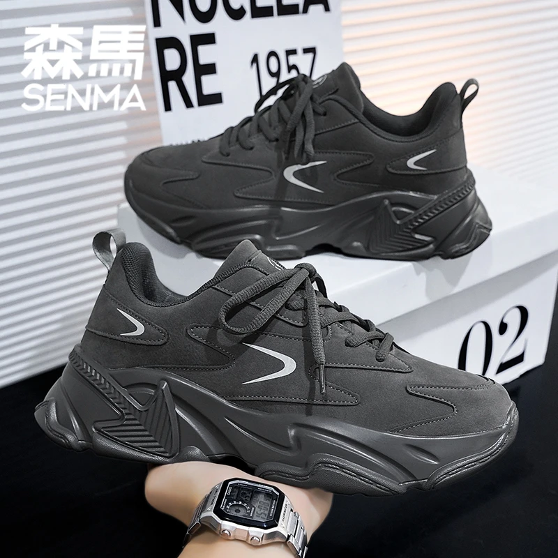 森马男鞋冬季青少年厚底增高防滑潮鞋耐磨软底舒适运动鞋老爹鞋男