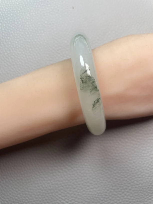 104号A-圈口58-59-天然玉石-正品保障，天山翠，冰翠，雪翠