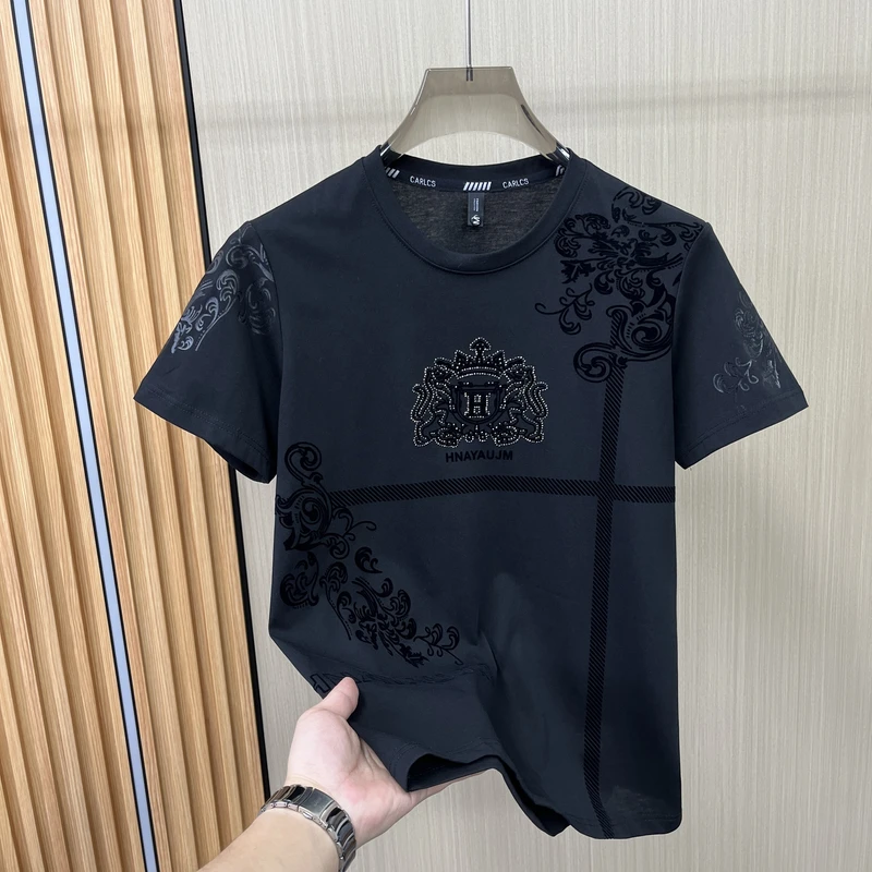 男装精品高端大气柔软舒适T恤春夏季休闲百搭圆领帅气短袖T恤