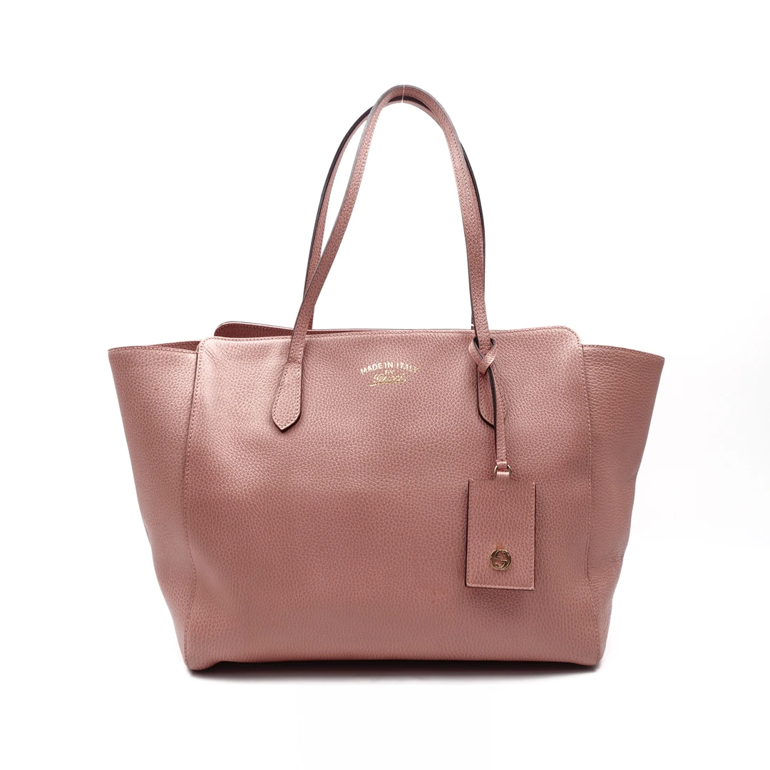 95新 GUCCI/古驰 粉色托特包T10203056