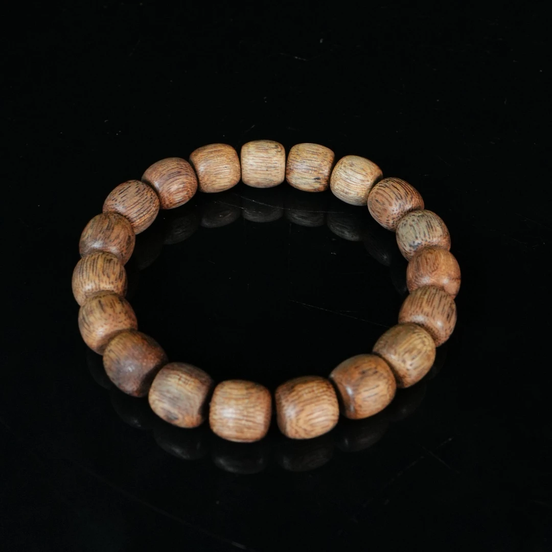 6079 印尼坤甸沉香软油鼓珠手串 1.1x1.1cm 9.08g