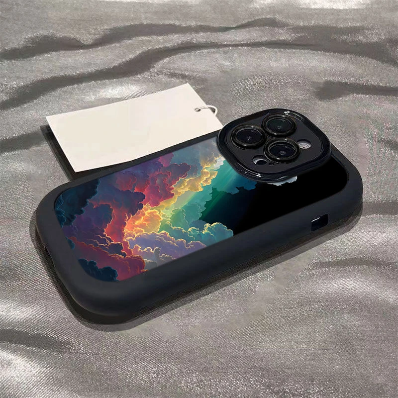 七彩祥云适用iphone17苹果16promax1514手机壳泡芙131211软硅胶