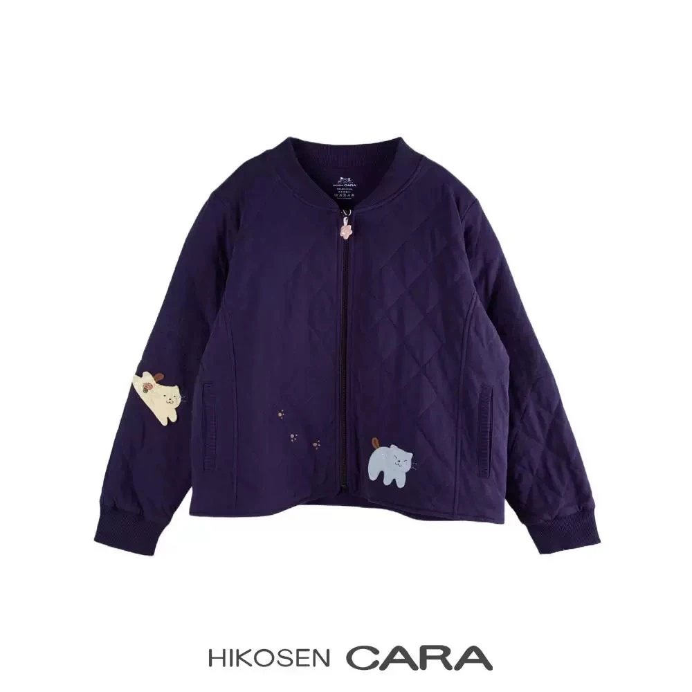 HIKOSEN CARAHIKOSEN CARA卡拉猫小猫爪爪菱格棉服立领外套