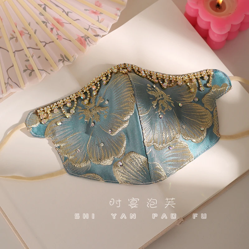 【锦云面纱】国风口罩流苏工艺防晒面罩春夏立体浮雕透气护脸面罩女