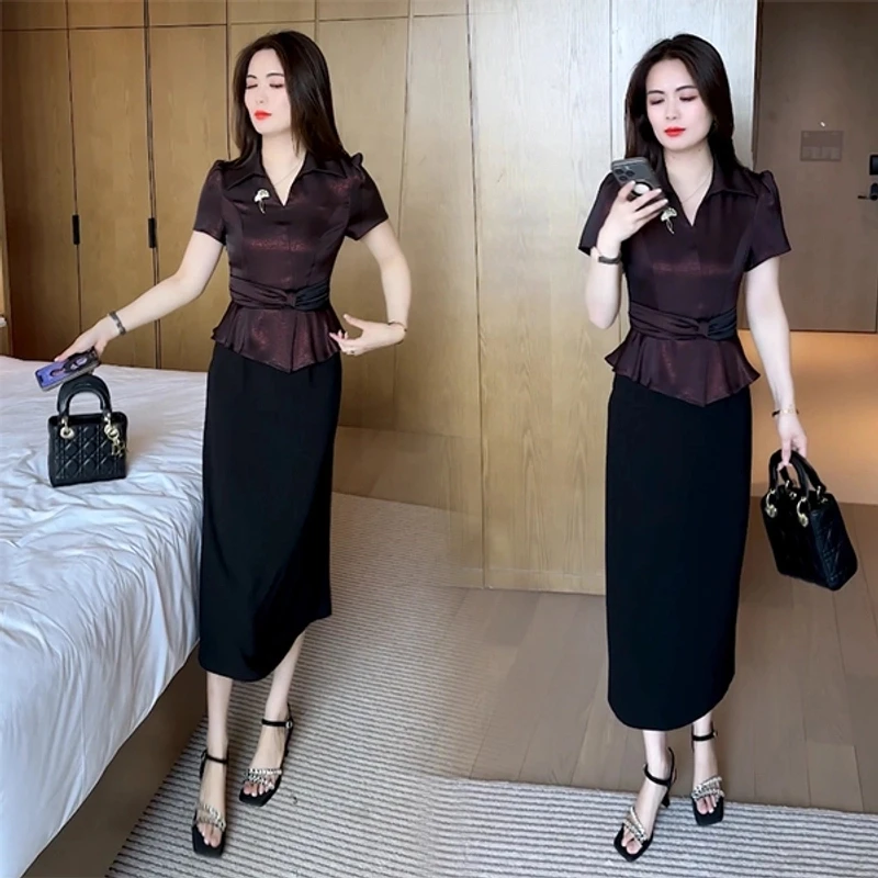 夏季新款穿搭新中式气质显瘦洋气时尚盘扣短袖甜美可爱风格衣服