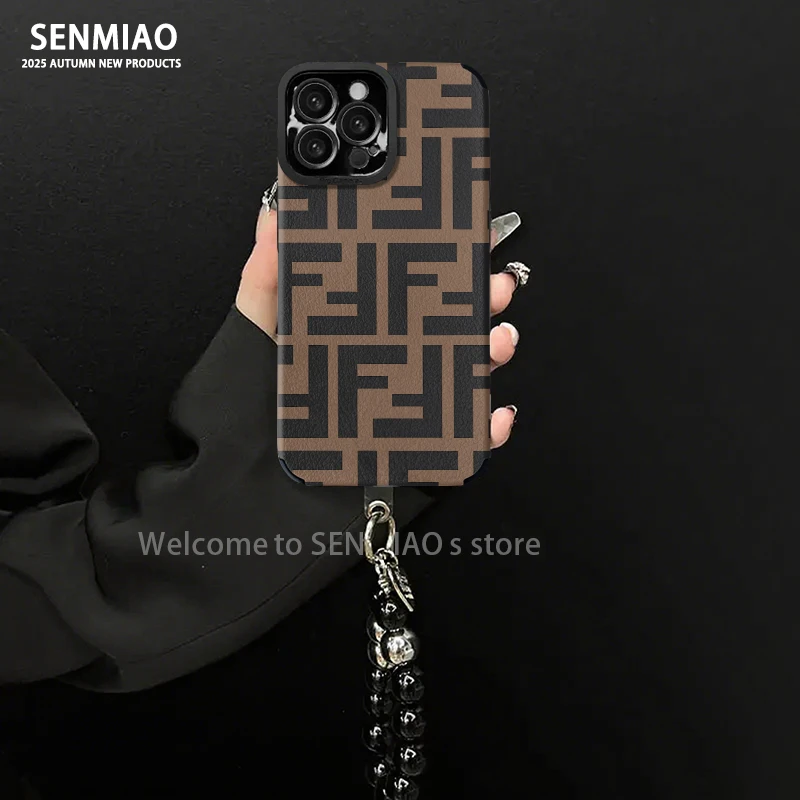 适用【苹果/oppo/华为/vivo/小米】网红图形纹羊皮防摔手机壳女款