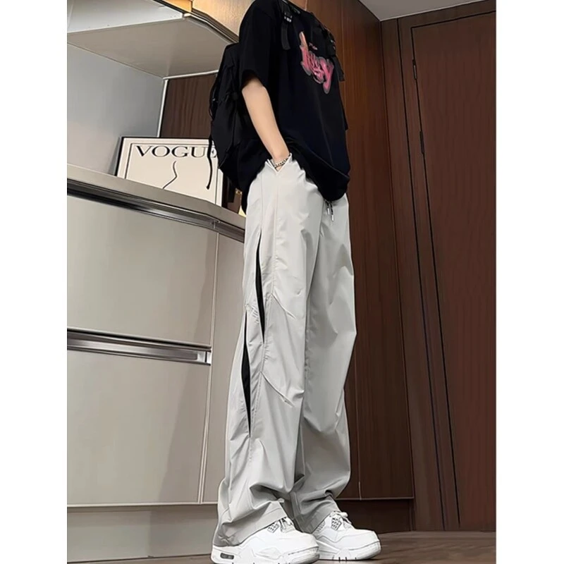 裤子男款夏季薄款爆款2025新款速干网眼透气休闲裤青少年直筒长裤