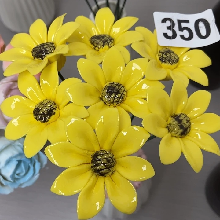 陶瓷手工制作陶瓷花7朵