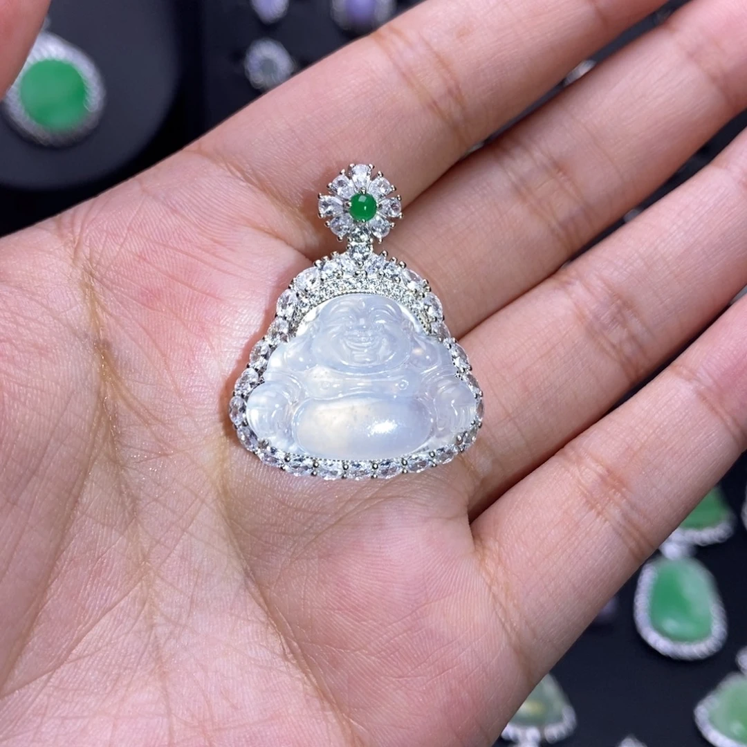 翡翠银S925镶嵌颈饰