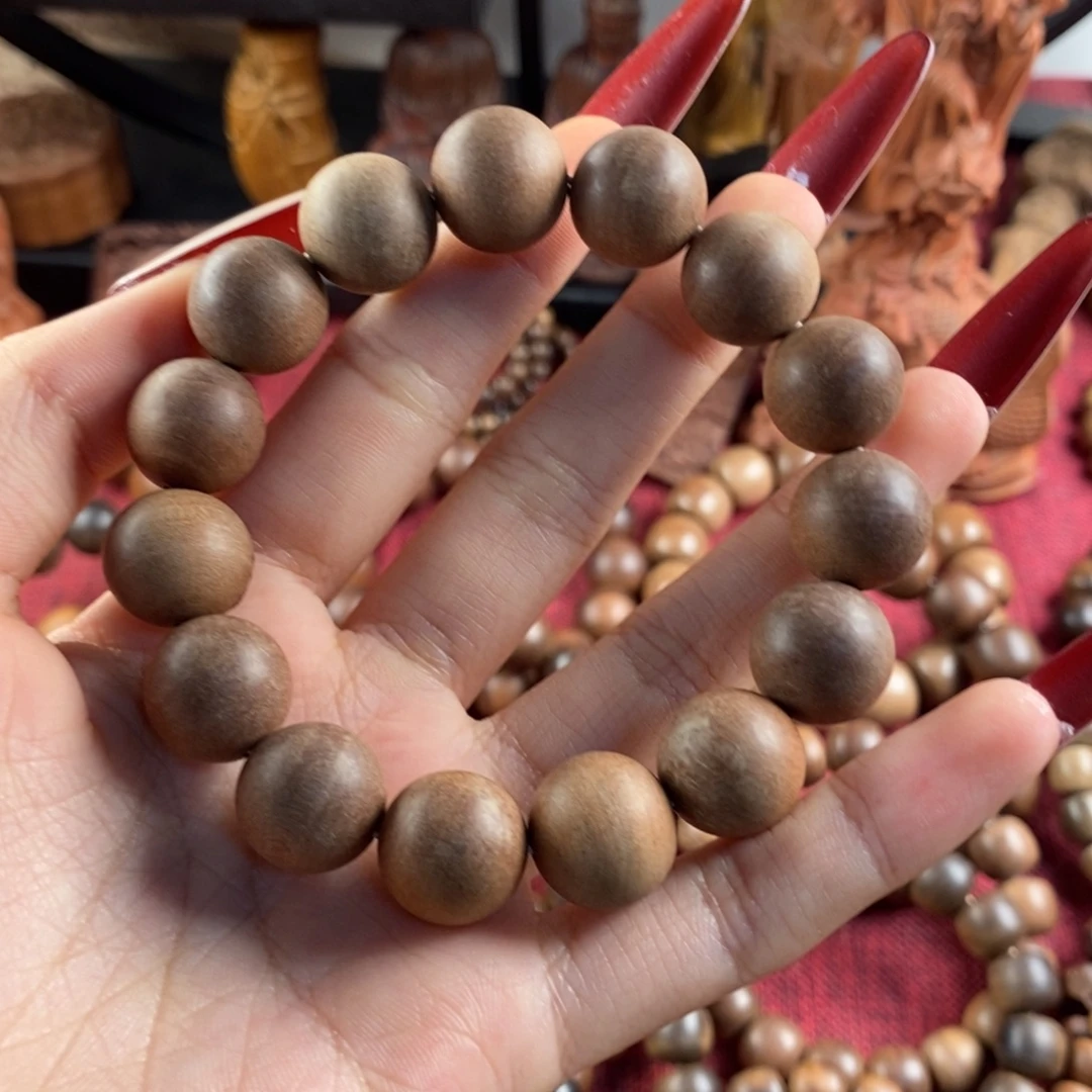 太***起檀香木手串/手链老山檀奶香黄肉14*15