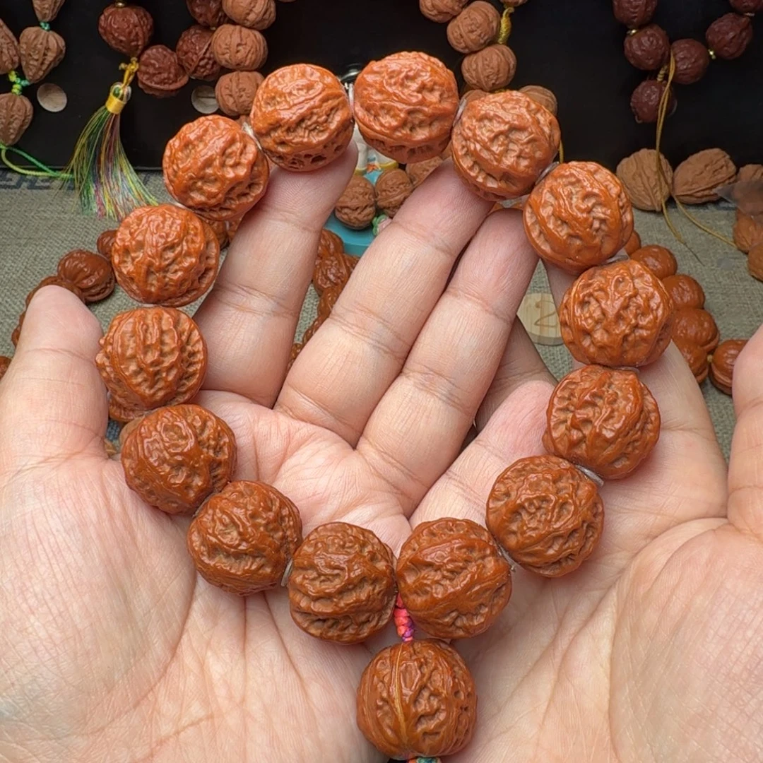 手串文玩核桃珊瑚纹手持微黄22