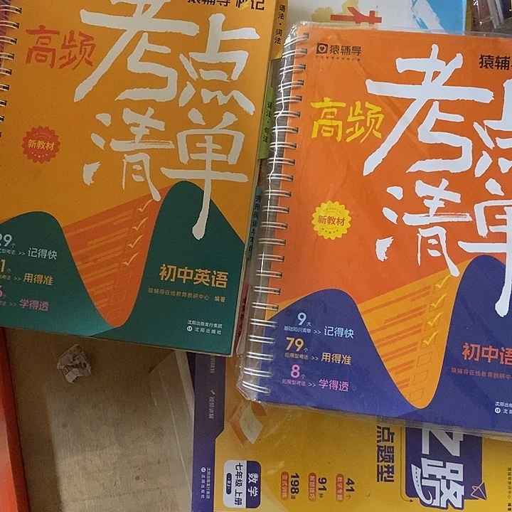高频考点清单初中英语+初中语文两本