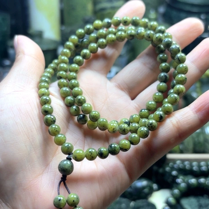 蛇纹石玉合金手串藏玉药王石福利款0.6 108颗手串