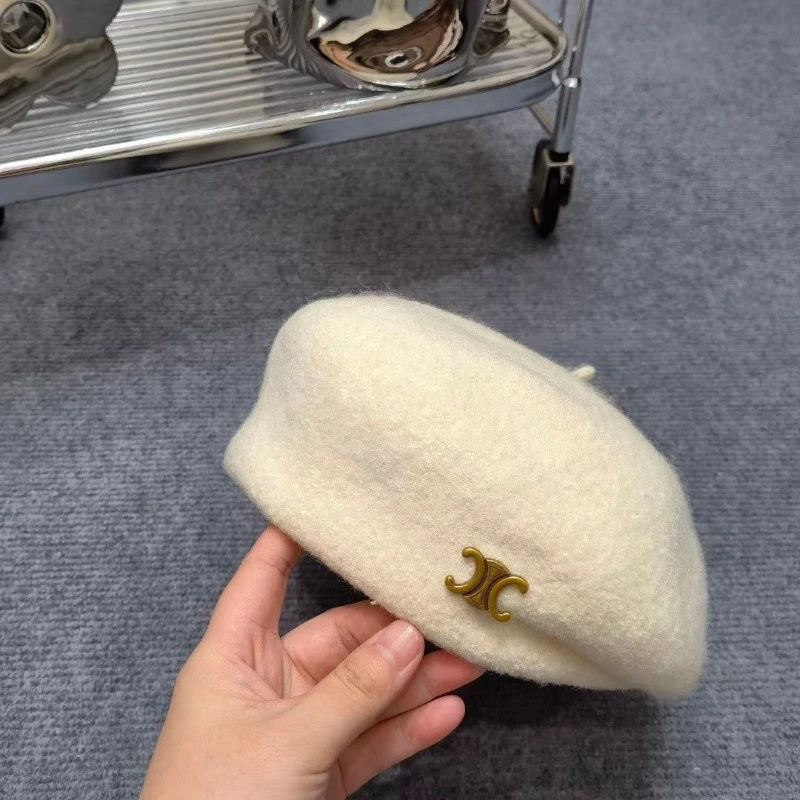 高品质立体时尚羊毛贝雷帽女秋冬休闲百搭前进帽显脸小文艺画家帽