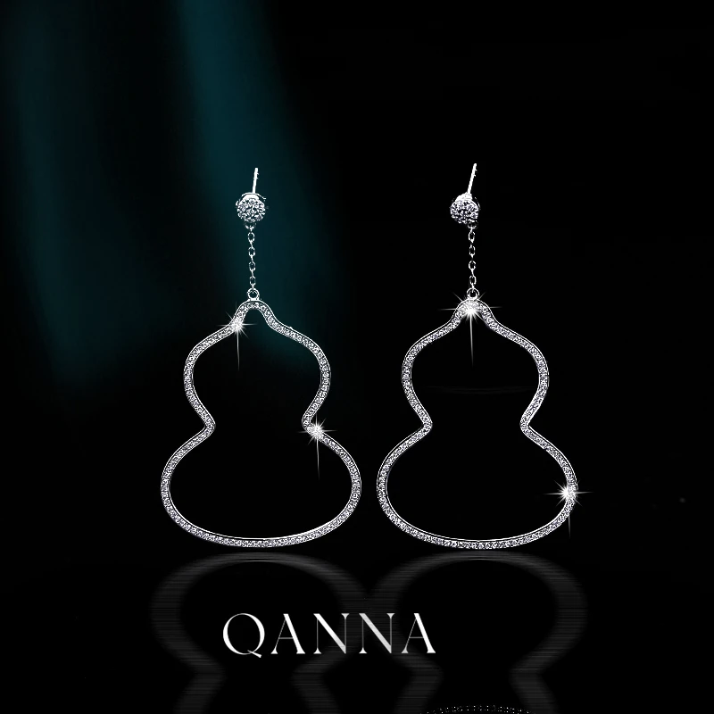 QANNA【超大号葫芦】18K金轻奢百搭设计款钻石耳钉AF