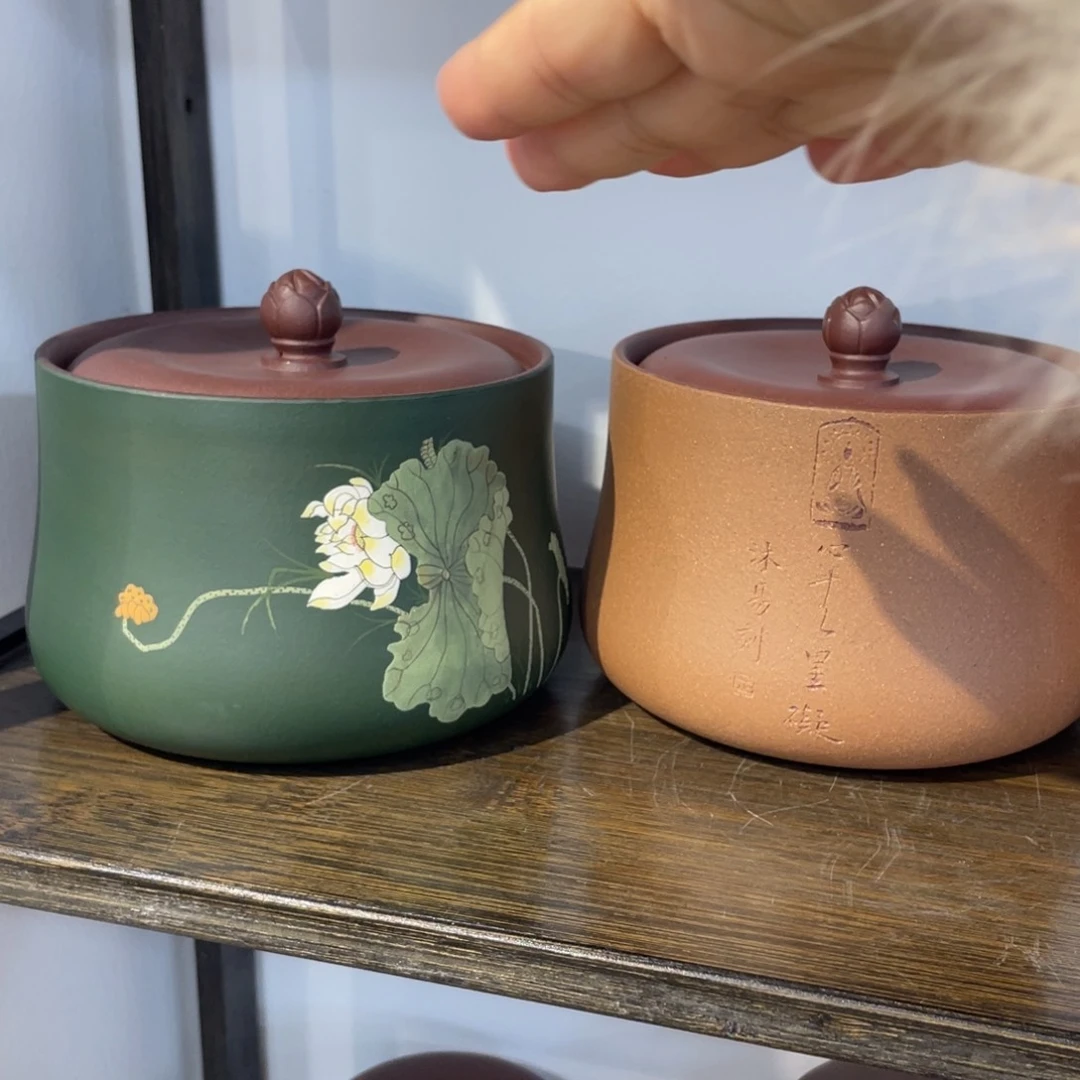 紫砂茶叶罐奋*紫砂茶叶罐一对