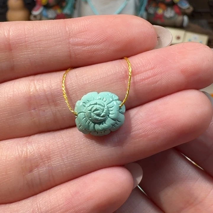 绿松石未镶嵌花花配饰