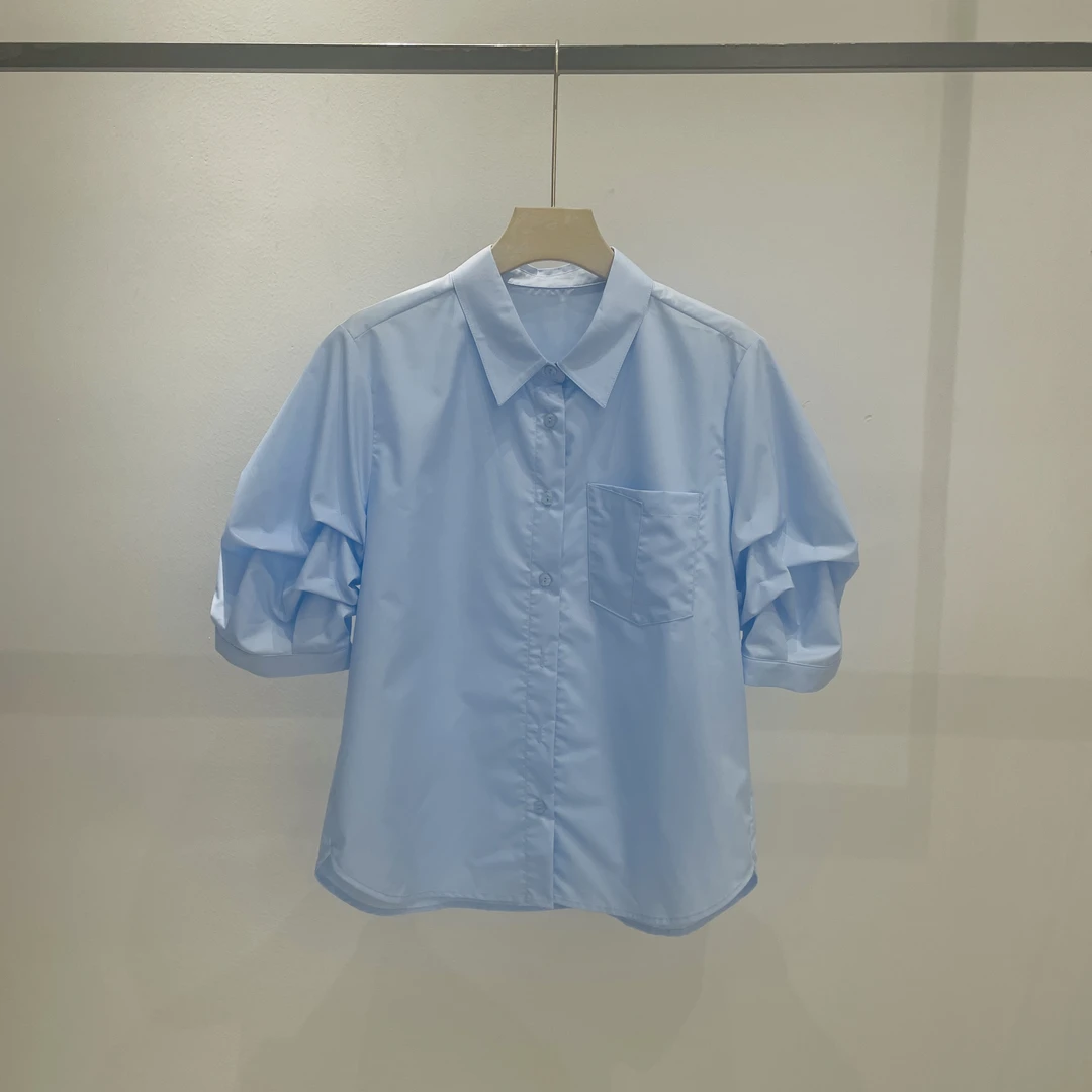 【麦丝】休闲时尚百搭宽松显瘦气质小众设计感女士衬衫 OSY-81173