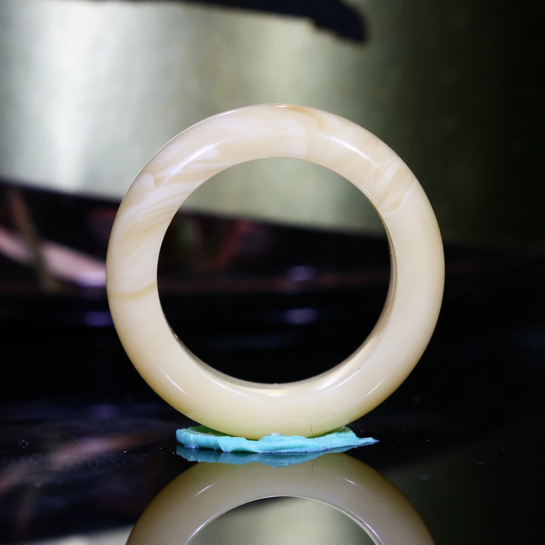 14m蜜蜡跑环跑圈原矿一物一图白蜡花浓蜡侧挂跑环蜜蜡配饰A347