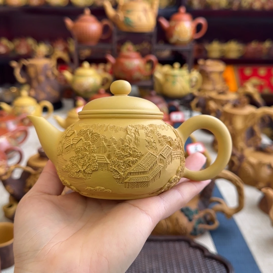 茶壶紫砂紫****有水平山水