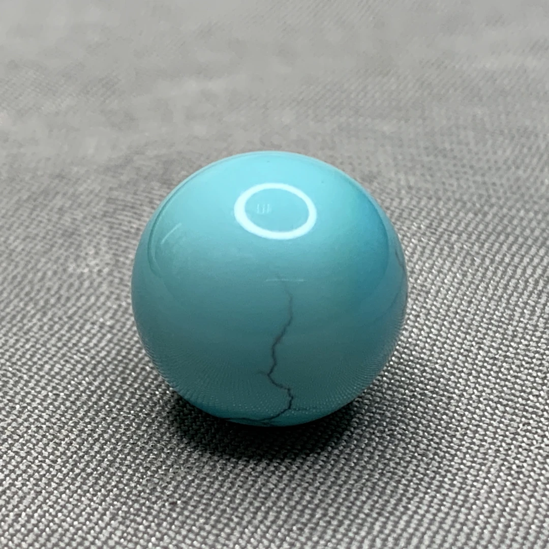 原矿绿松石水波纹圆珠，直径11.8mm重2.33克