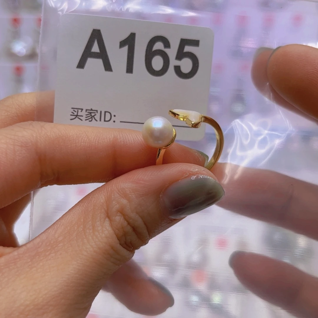 银S925镶嵌淡水珍珠戒指