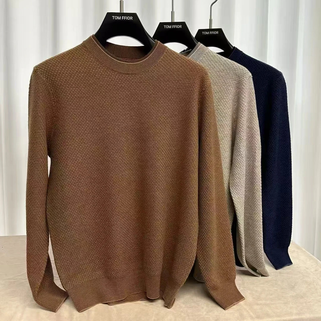 TOM FFIOR 【L*P-1.6W】冬日衣橱！100%绵羊毛衫菠萝纹针织圆领016