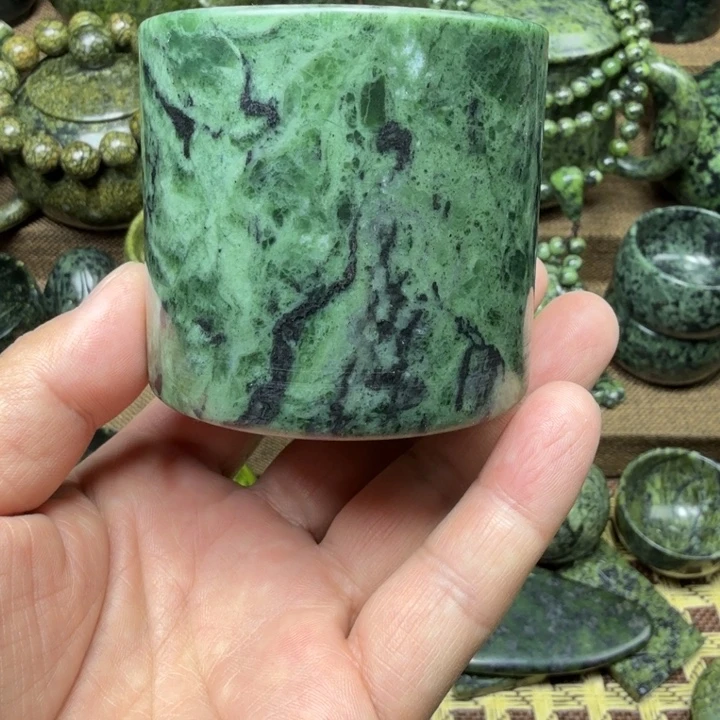 蛇纹石玉未镶嵌药王石能量养生产品