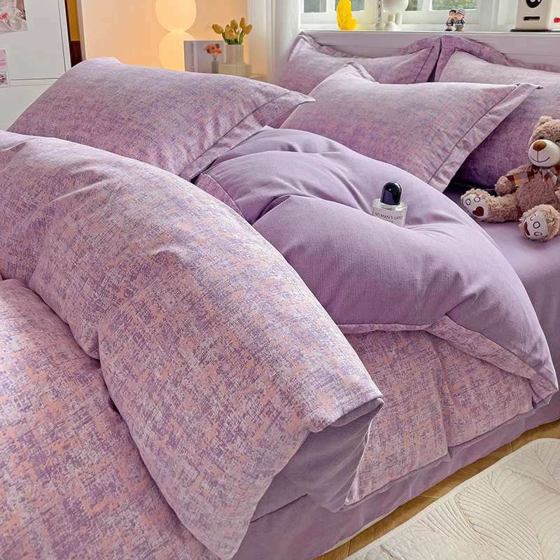 新款磨毛喷气棉印花四件套加厚四件套