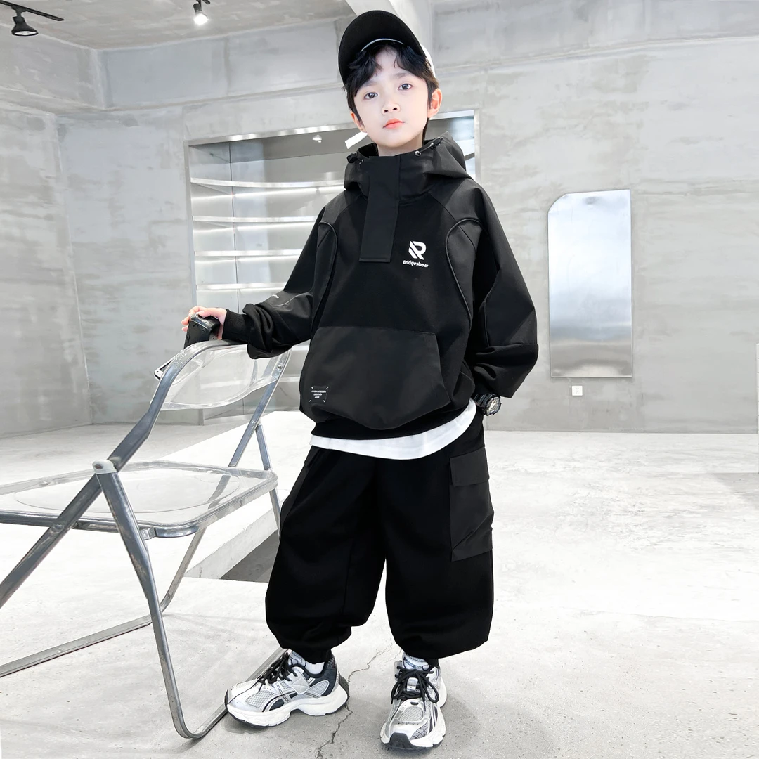 男童春秋款卫衣套装2025新款秋季中大儿童男孩秋装网红炸街酷帅潮