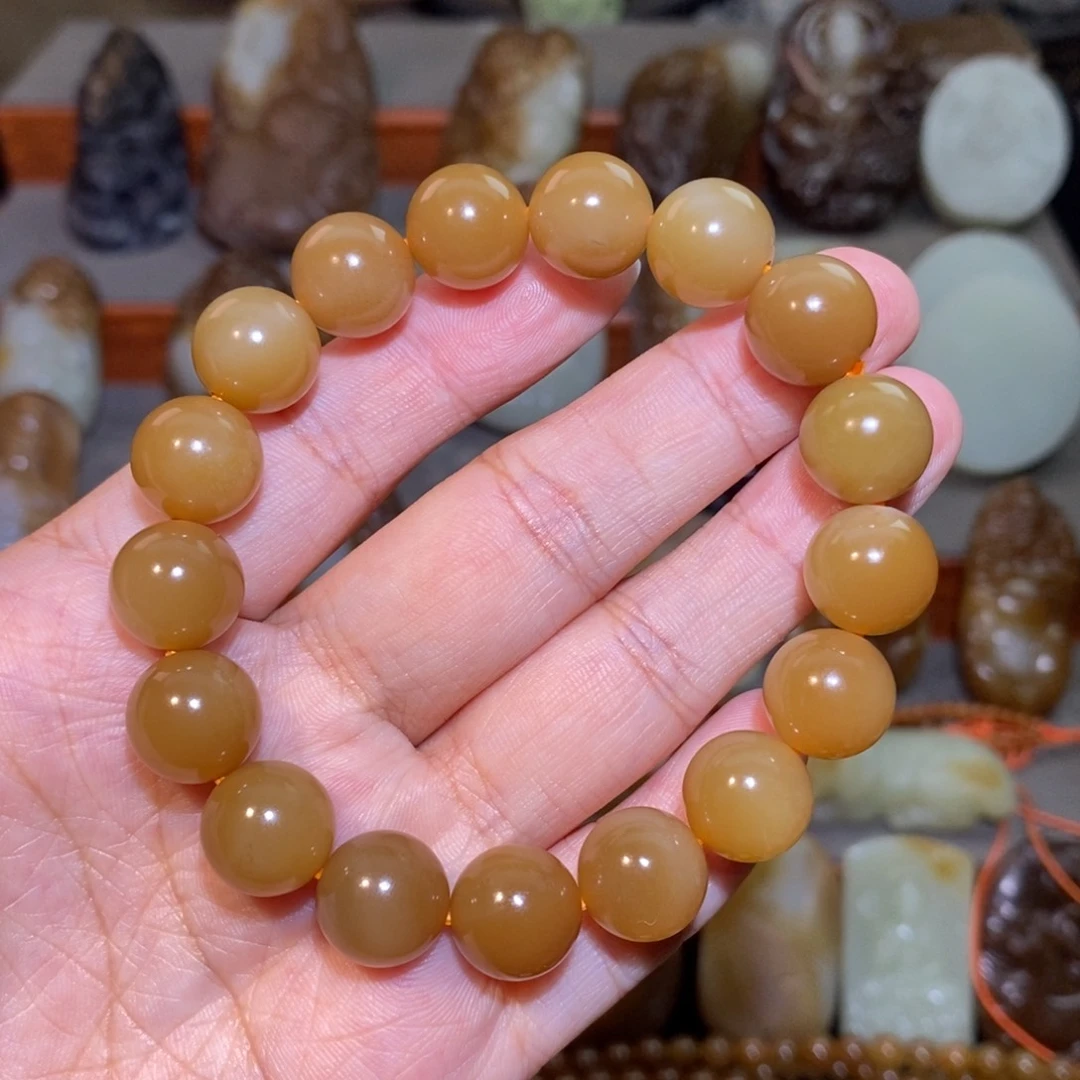 未镶嵌手串和田玉（糖玉）卡12