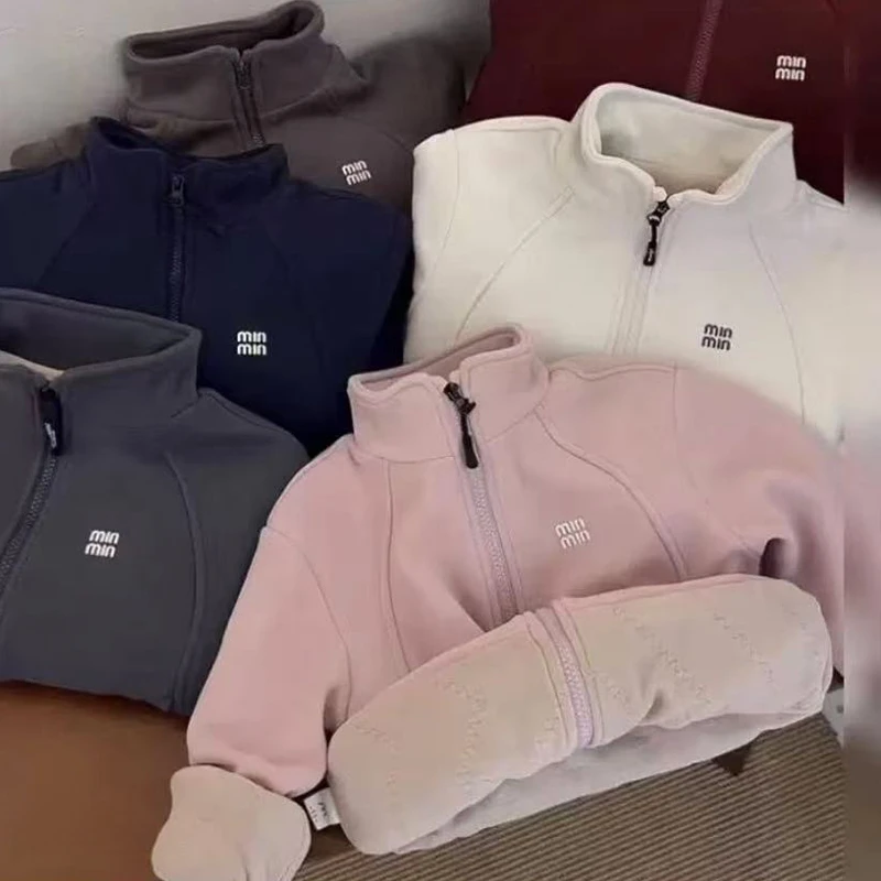 儿童加绒加厚外套2024年秋冬时髦洋气百搭休闲中小童外套