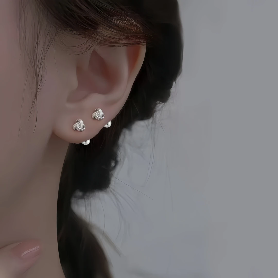 [宠粉福利]如意结耳钉轻奢高级感精致简约复古个性6mm【一对装】