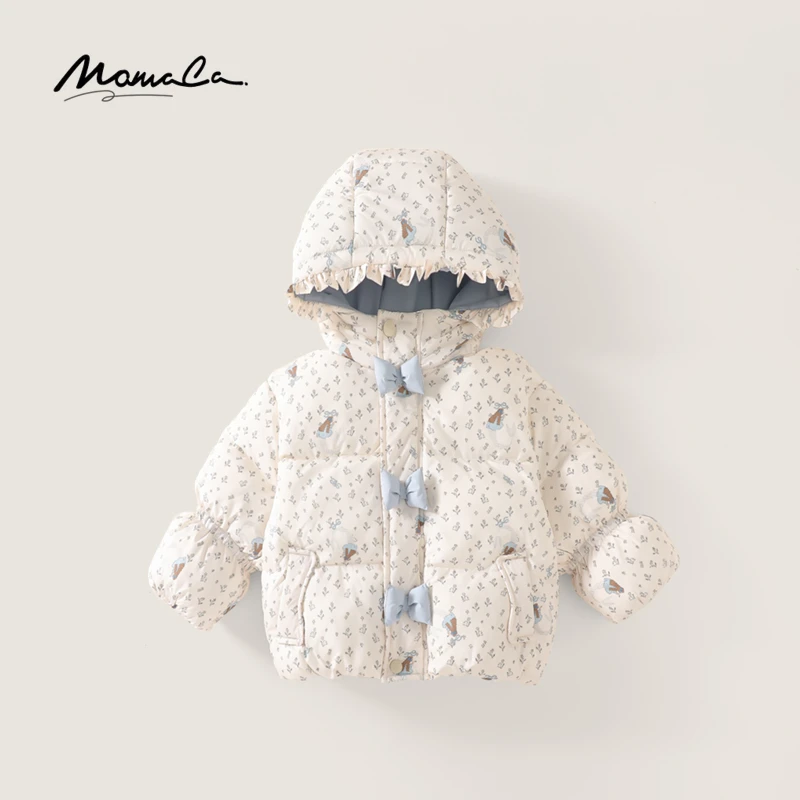 MOMOCO冬季新款女童洋气韩系甜美加厚棉服外套75880101004