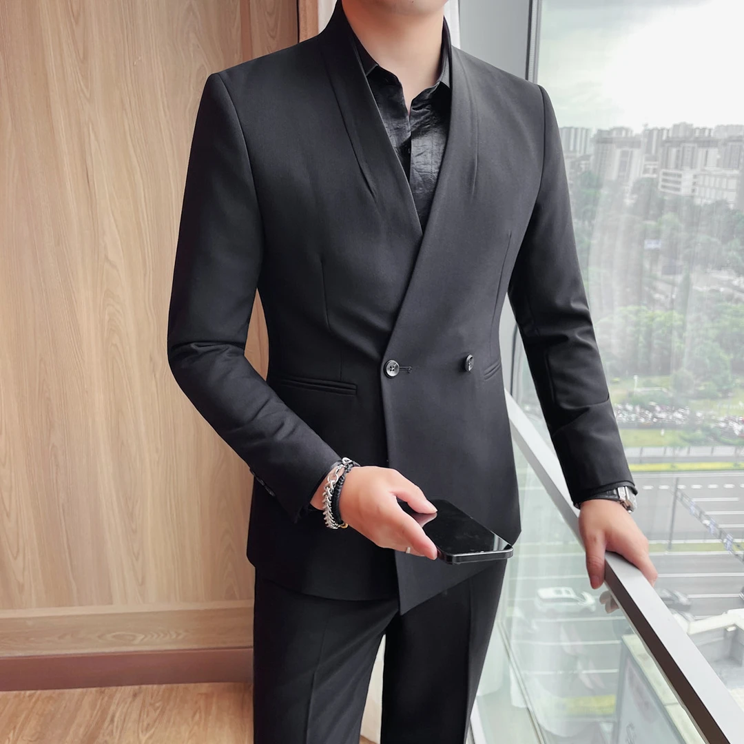 【高性价比】高定系列青果领绅士正肩西服外套时尚痞帅休闲西装外套