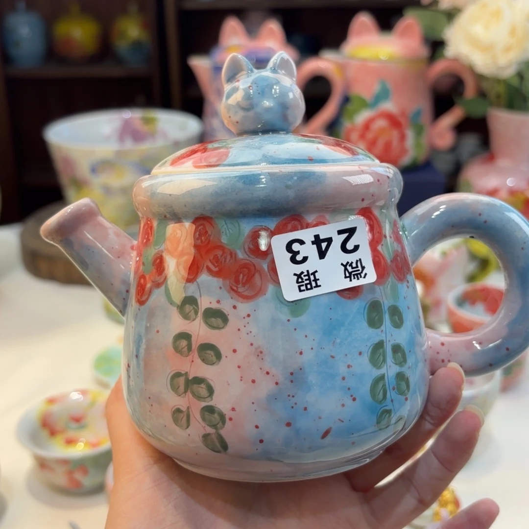 景德镇手绘高温釉下彩陶瓷茶具