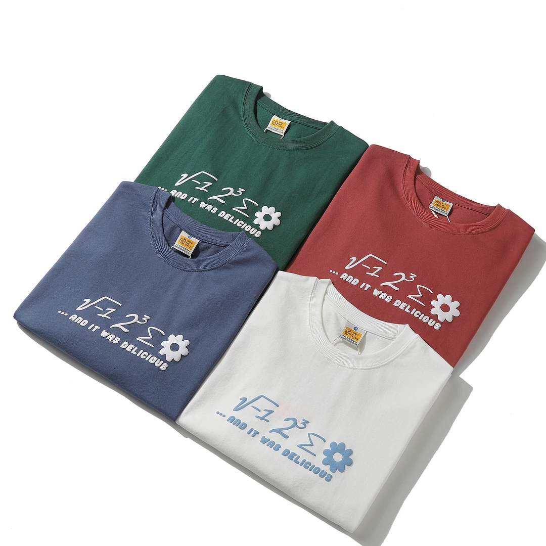 夏季纯棉潮流发泡立体印花国潮青春个性ins流行小花短袖GW22005