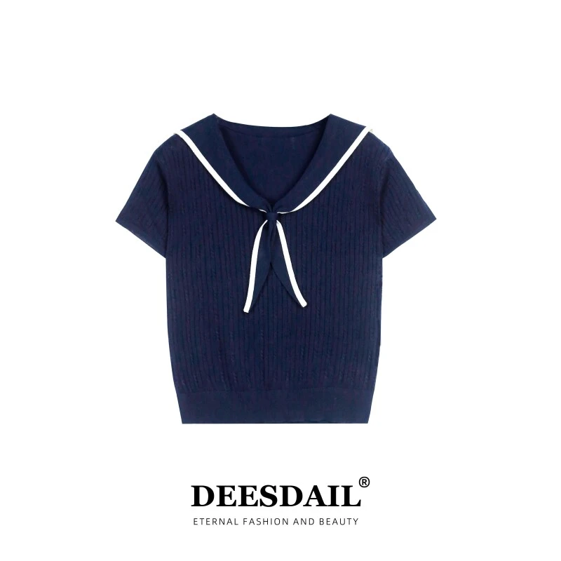 【306】DEESDAIL藏青色海军领上衣Y325