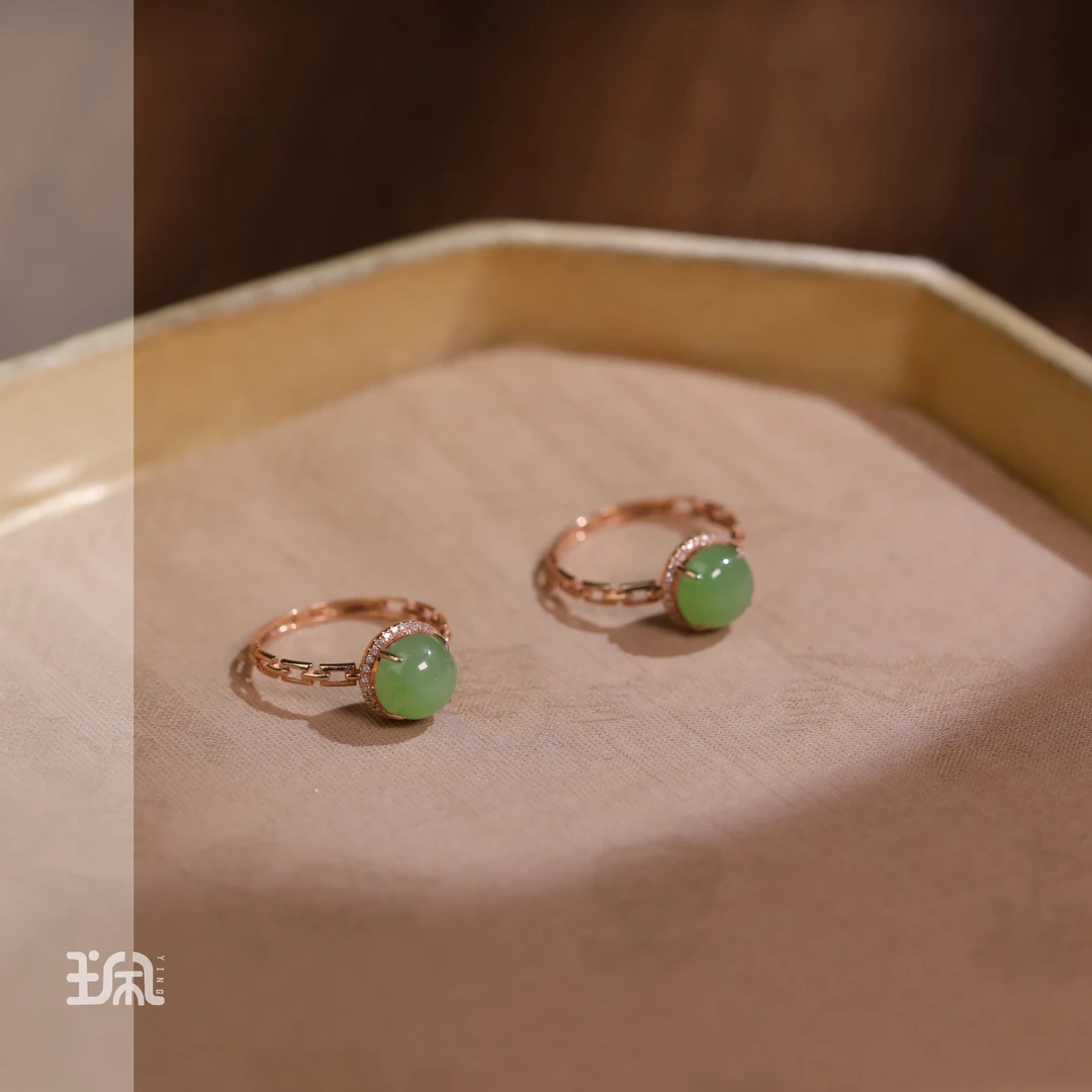 碧水波|和田玉*戒指*18K金镶嵌CYC25020315多样性发其一（P）