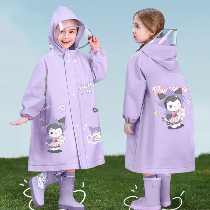 【开学季】儿童雨衣女孩男童上学用大带书包位拉链款小学生小孩雨披