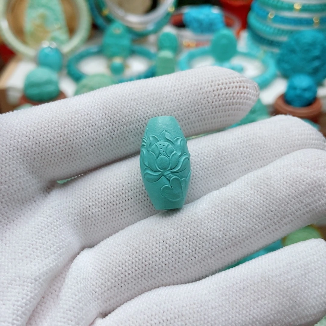 绿松石未镶嵌桶珠