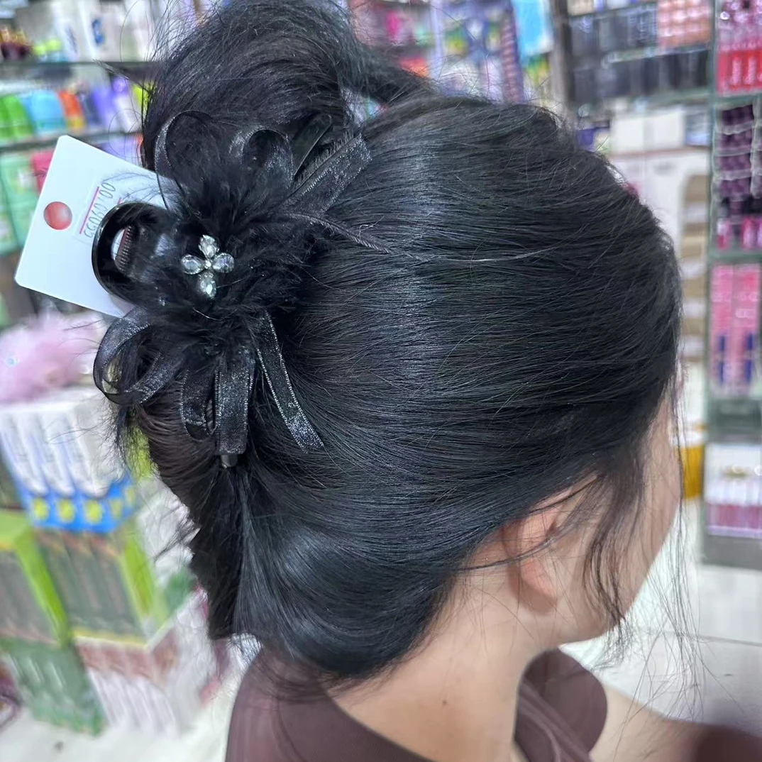 女欧美风高级感千金风抓夹发夹网红时髦小姨风