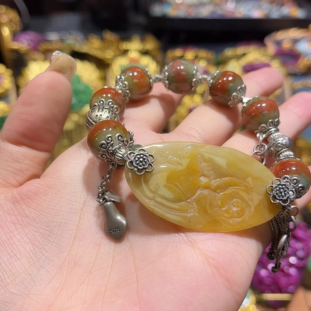 银S925镶嵌手链翡翠