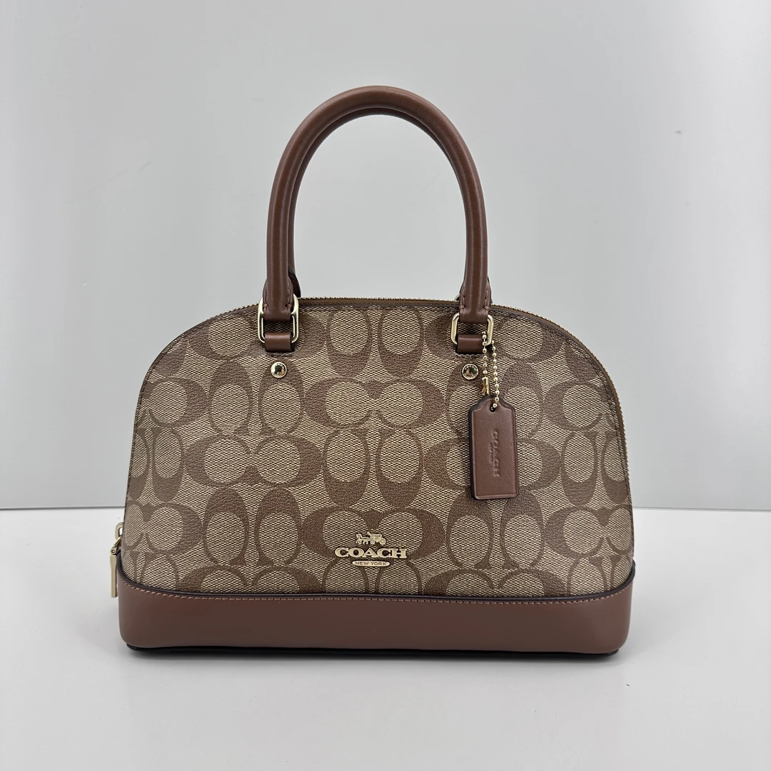 95新 COACH/蔻驰 棕老花贝壳包26*18*9cmM021510