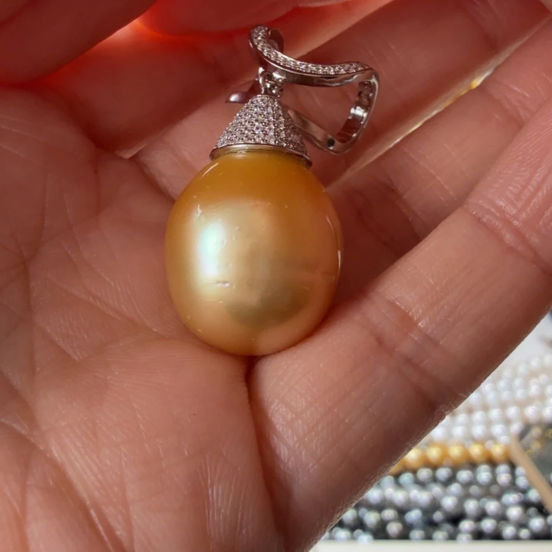 银S925镶嵌海水珍珠颈饰16.7