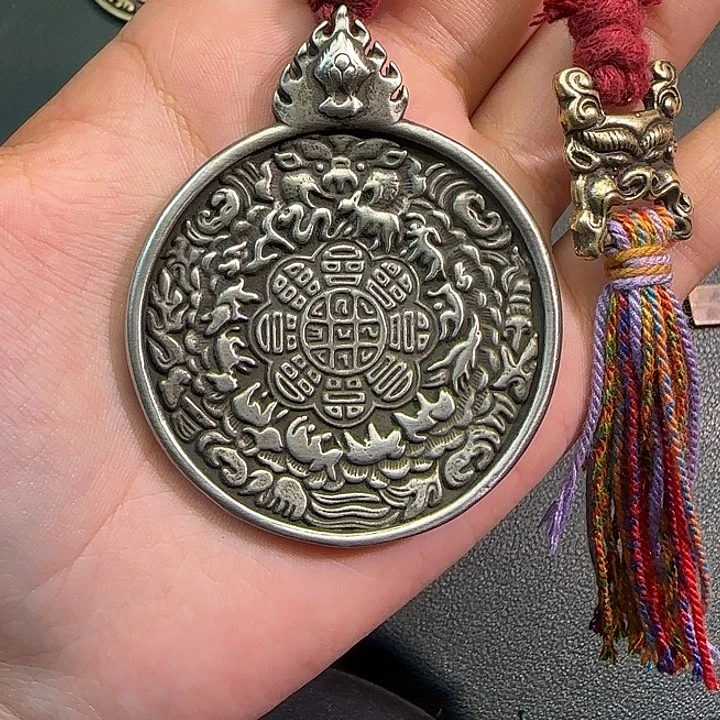 普***丁铜铁合金类藏传工艺品九宫八卦