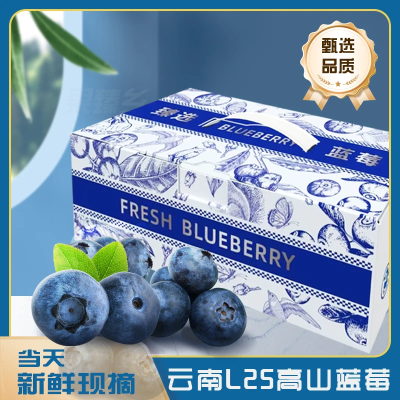 【顺丰空运】云南高原L25大蓝莓原产地现摘新鲜脆甜自带花香味礼盒